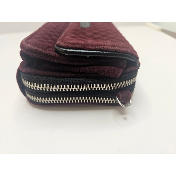 Vera Bradley Quilted Velour Burgundy Wristlet Clutch Wallet Organizer - Picture 5 of 10